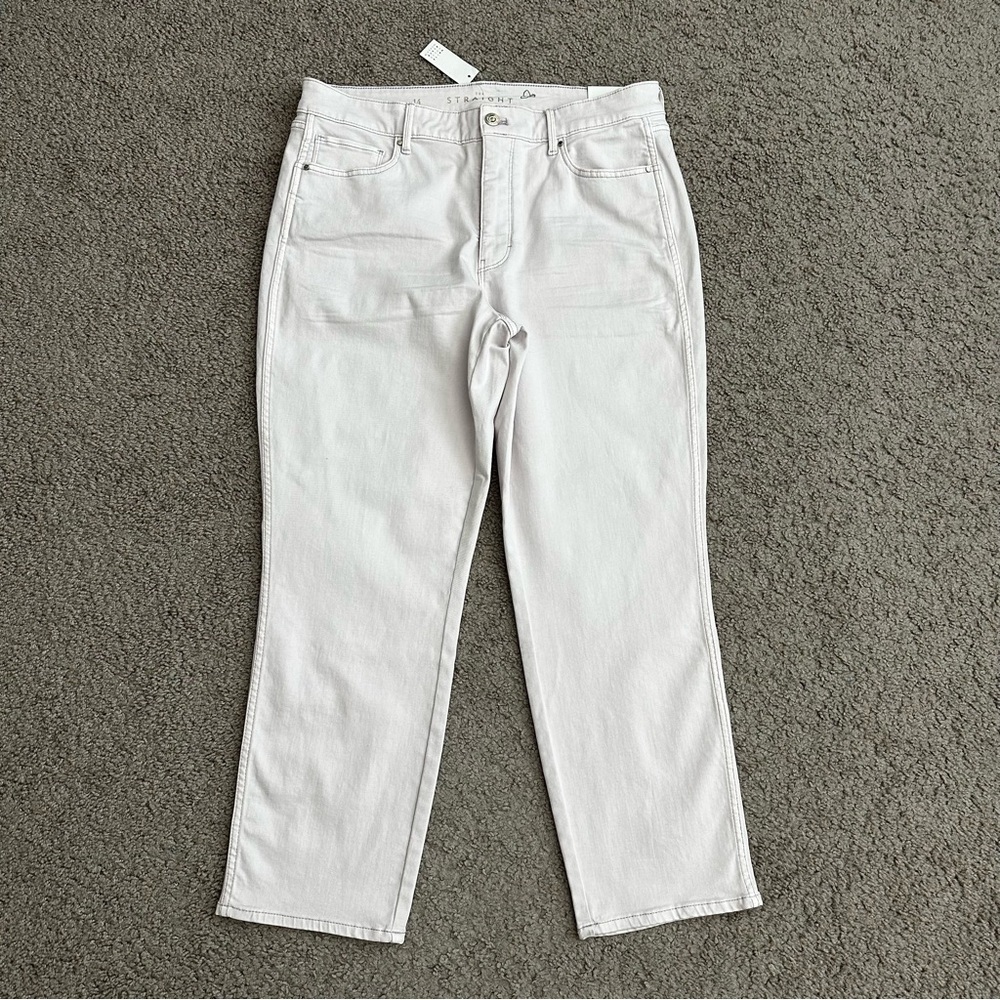 White House Black Market The Straight High Rise Jeans Light Purple Womens 14